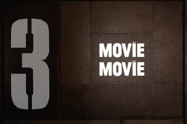 a sign that says movie movie on it