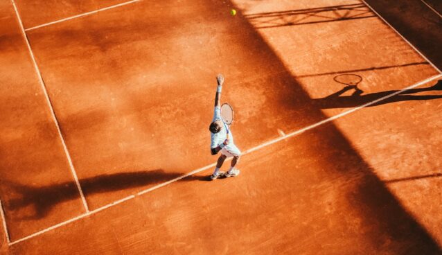 man playing tennis